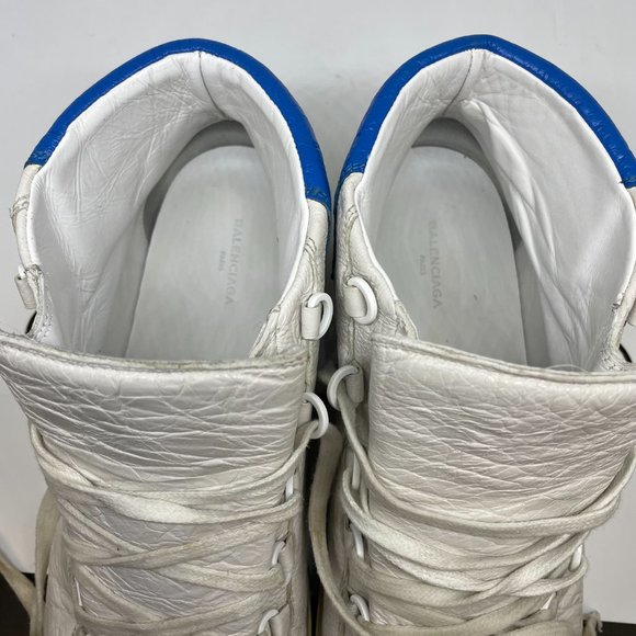 Balenciaga Arena Highs - Blanc / Bleu  Men's Sneakers - Picture 5 of 14
